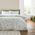Bianca Thea Floral 200TC Cotton Reversible Duvet Cover Set Green