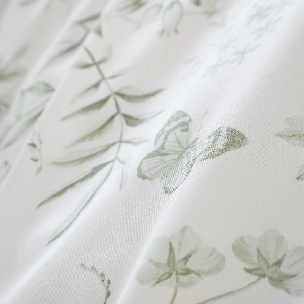 Bianca Thea Floral 200TC Cotton Reversible Duvet Cover Set Green