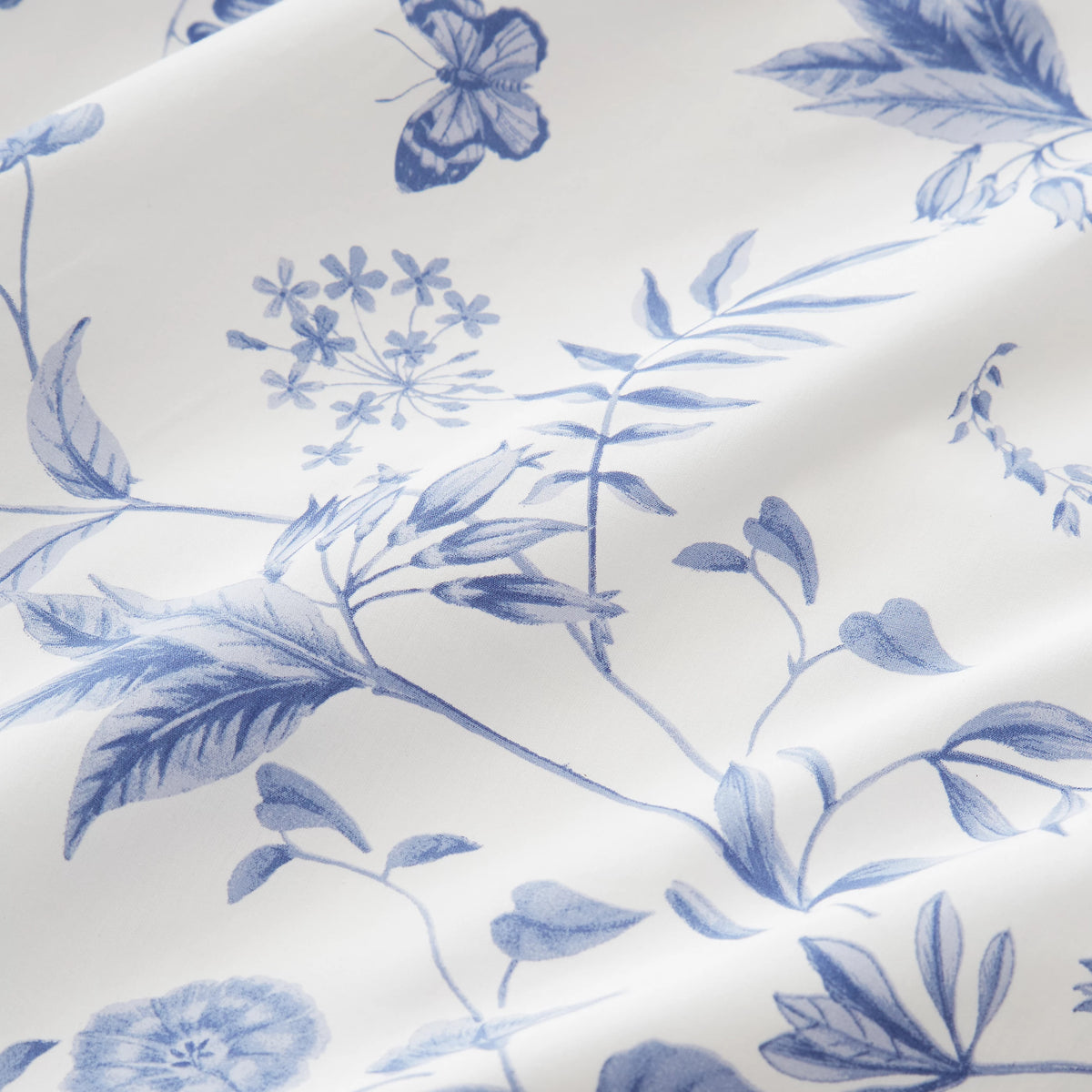 Bianca Thea Floral 200TC Cotton Reversible Duvet Cover Set Blue