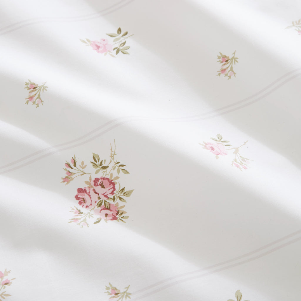 Bianca Vintage Rosebud Lace 200TC Cotton Duvet Cover Set Cream