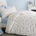 Bianca Vintage Rosebud Lace 200TC Cotton Duvet Cover Set Blue