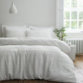 Bianca Fine Linens Waffle Cotton Stripe Duvet Cover Set White