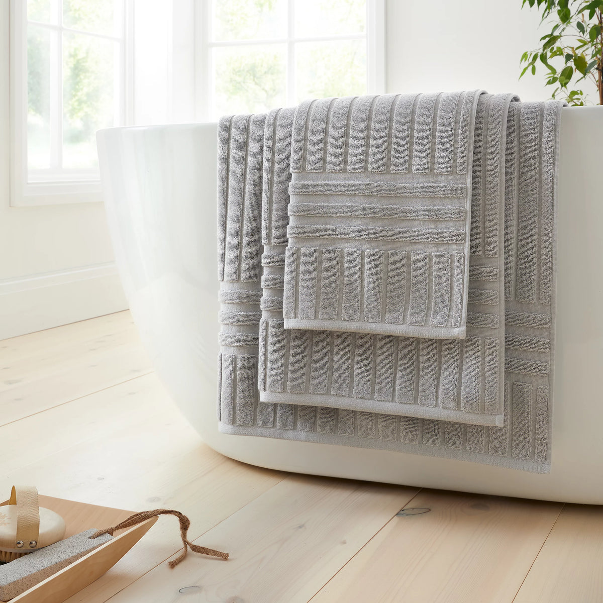 Bianca Hotel 100% Cotton Towels in Silver