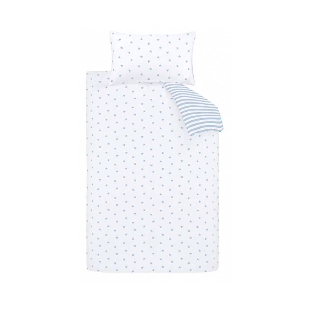 Bianca Mini Star & Stripes Reversible 100% Cotton Duvet Cover Set in Blue