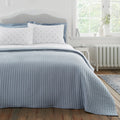 Bianca Quilted Lines Bedspread Blue 220x230cm