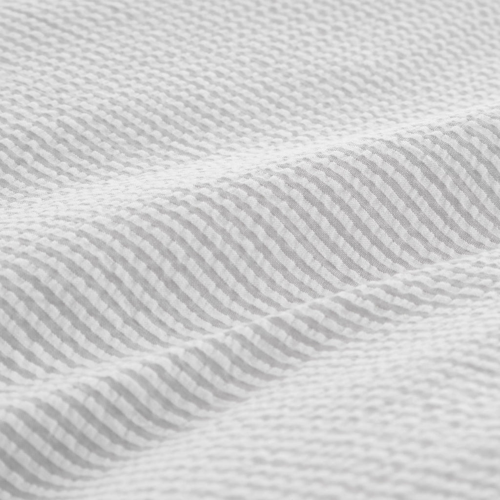 Bianca Seersucker Woven Stripe 200TC Cotton Duvet Cover Set Grey