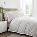 Bianca Seersucker Woven Stripe 200TC Cotton Duvet Set Natural