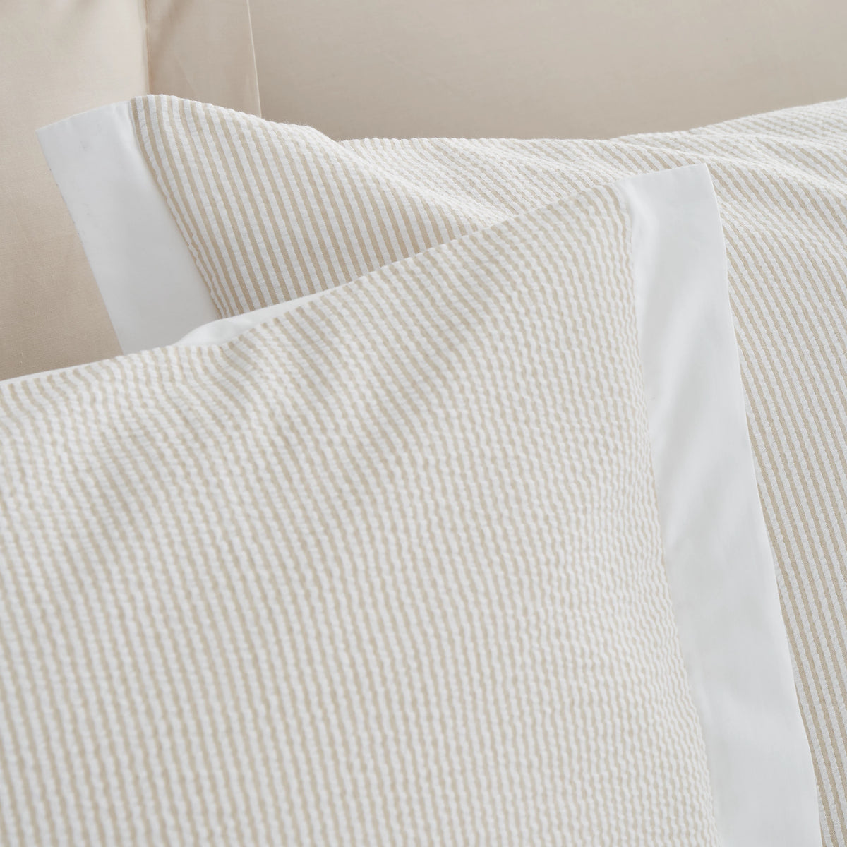 Bianca Seersucker Woven Stripe 200TC Cotton Duvet Set Natural