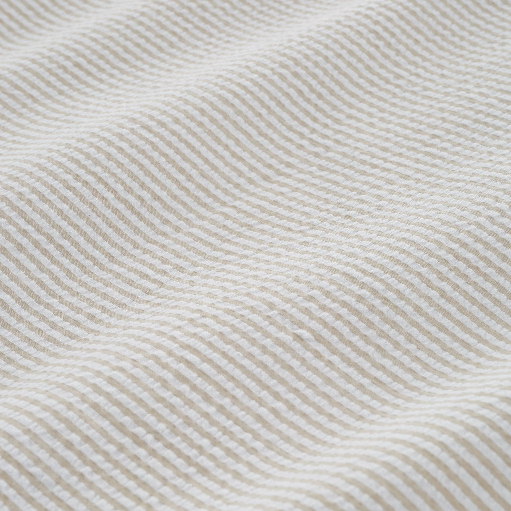 Bianca Seersucker Woven Stripe 200TC Cotton Duvet Set Natural