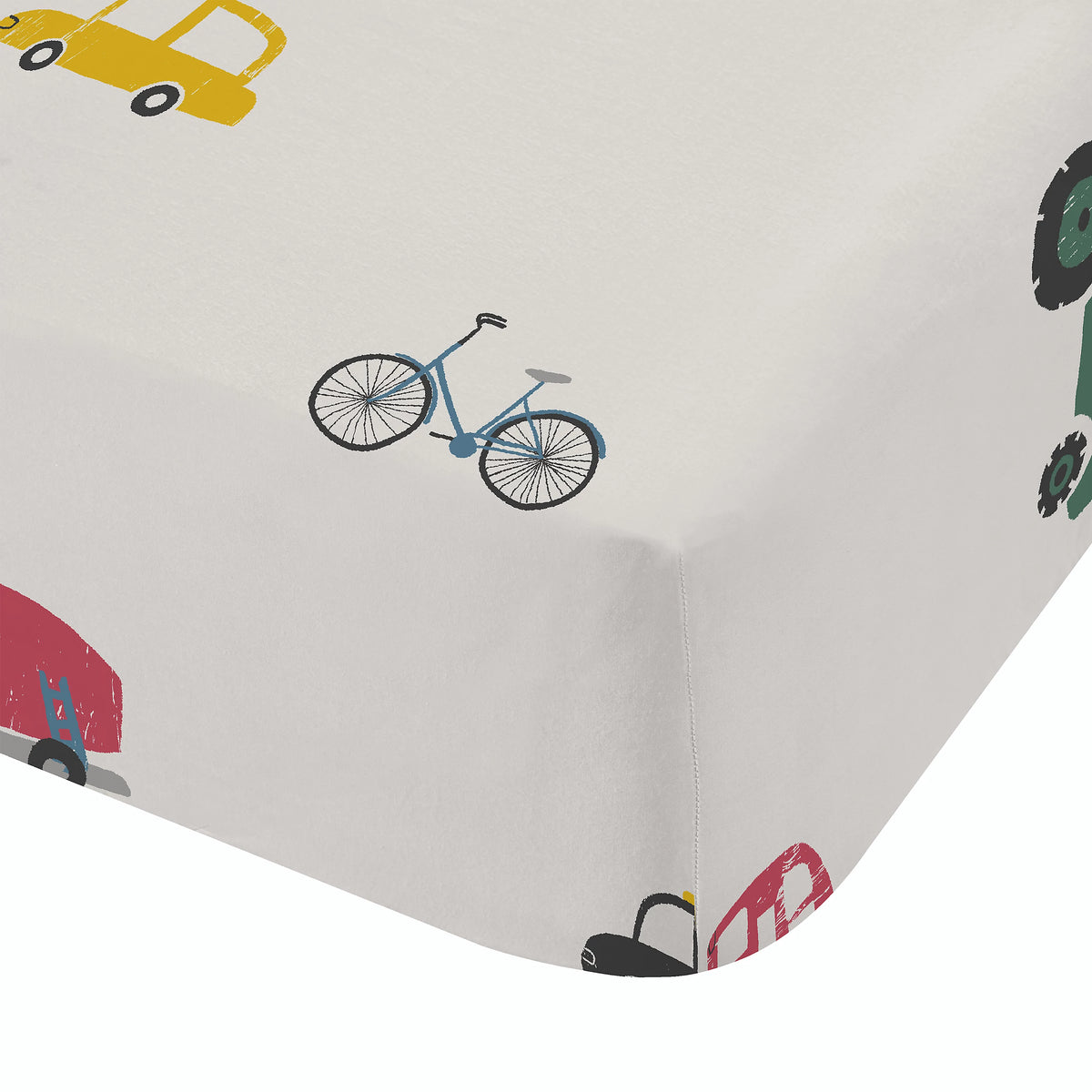 Little Bianca Transport Cotton Fitted Sheet White