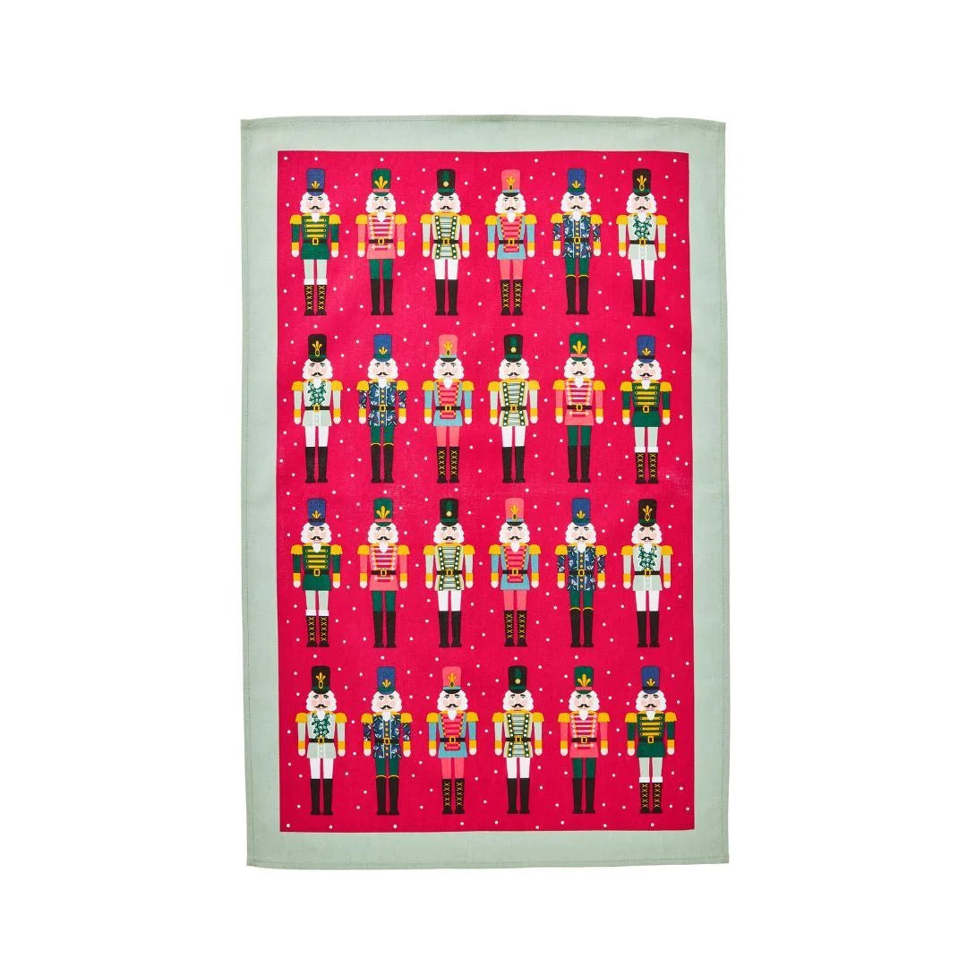 Ulster Weavers Nutcracker Parade Recycled Cotton Tea Towel in Red
