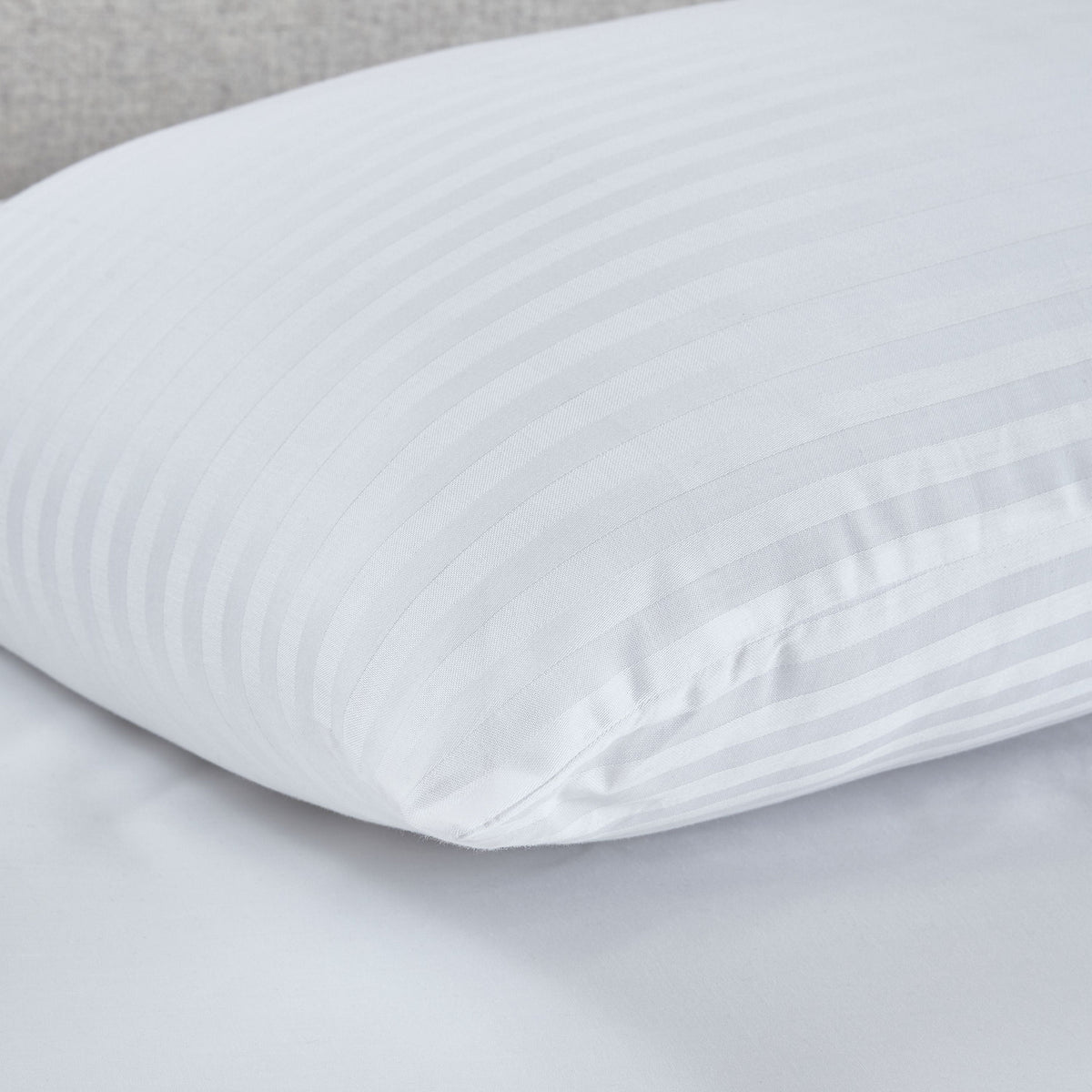 Catherine Lansfield 200TC Hotel Satin Stripe Pillow Pair White
