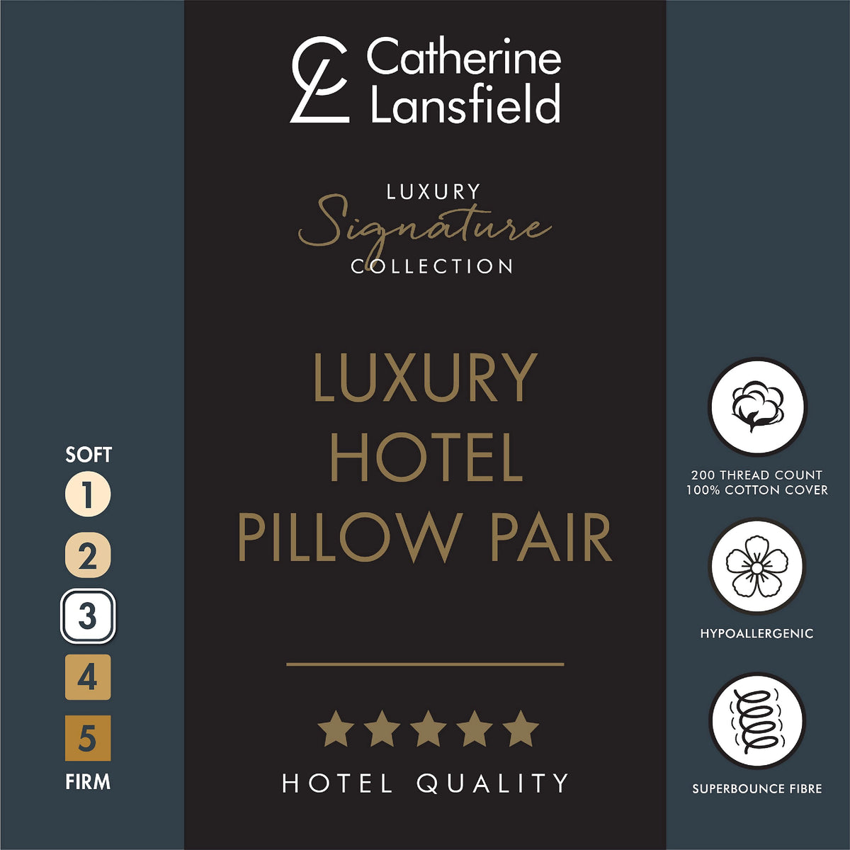 Catherine Lansfield 200TC Hotel Satin Stripe Pillow Pair White