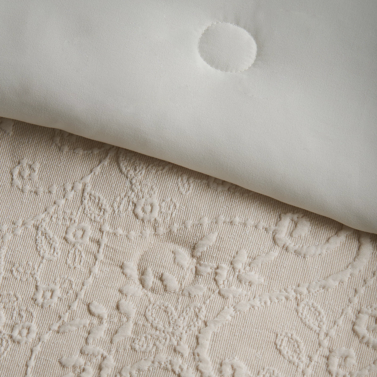 Catherine Lansfield Cream Amelia Jacquard Bedspread