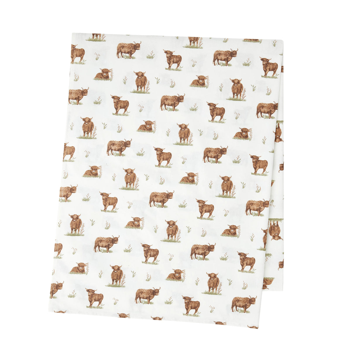 Catherine Lansfield Angus Highland Cow Cotton Table Cloth in Natural