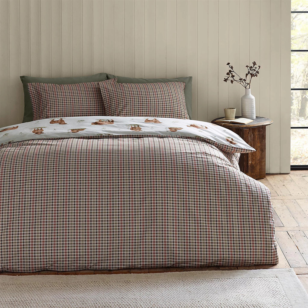 Catherine Lansfield Natural Angus Highland Cow Reversible Duvet Cover Set