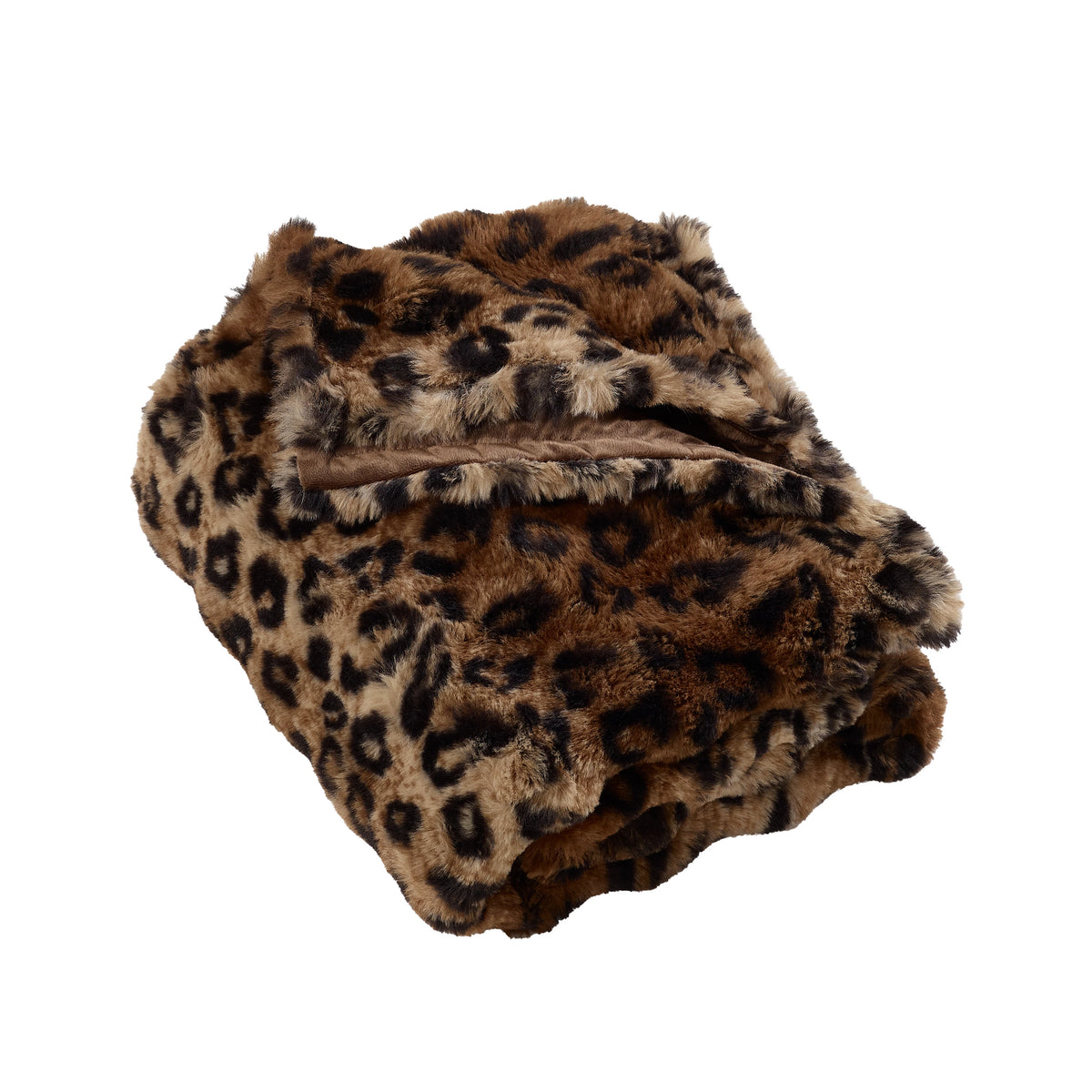 Catherine Lansfield Brown Animal Print Faux Fur Blanket Throw