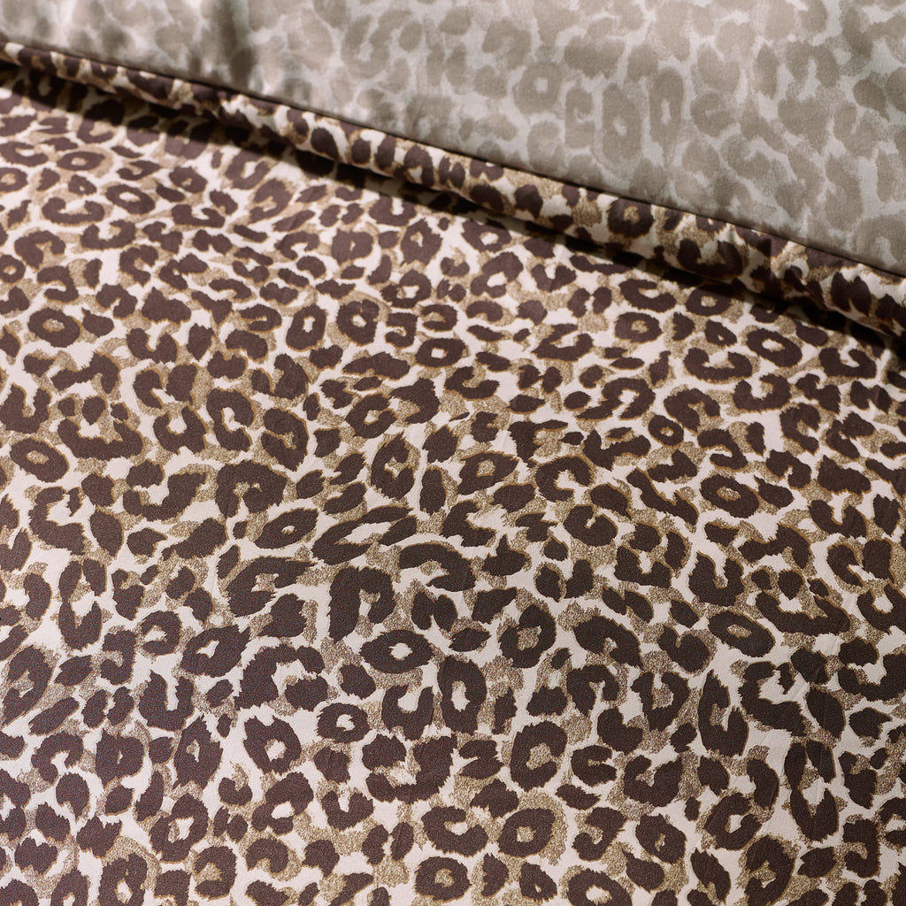 Catherine Lansfield Brown Animal Print So Soft Reversible Duvet Cover Set