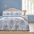 Catherine Lansfield Blue Antoinette Damask Floral Reversible Duvet Cover Set