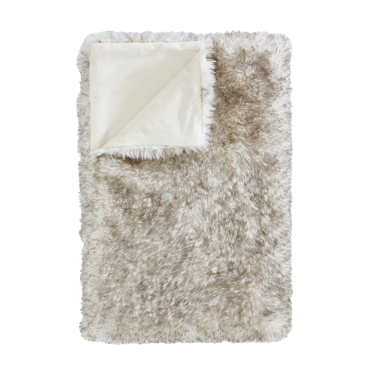 Catherine Lansfield Arctic Fox Cosy Faux Fur 130x170cm Blanket Throw Grey