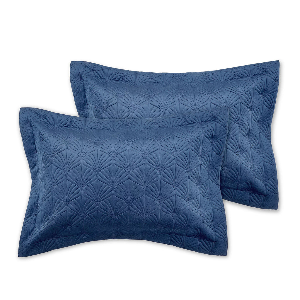 Catherine Lansfield Art Deco Pearl Pillowcases Navy Blue
