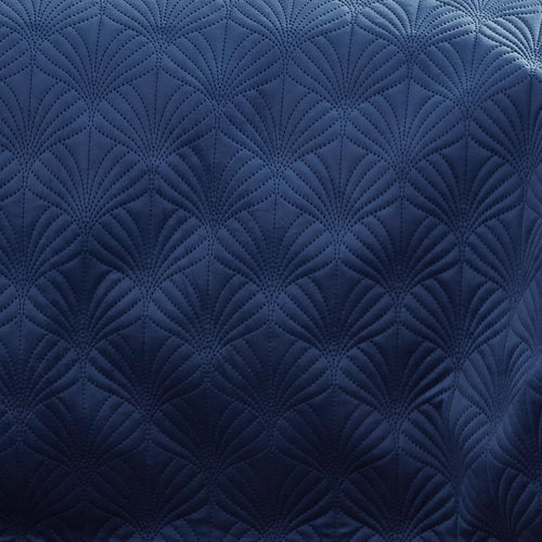 Catherine Lansfield Art Deco Pearl Quilted 220x230cm Quilted Bedspread Navy Blue