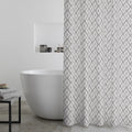 Catherine Lansfield Aztec Diamond Shower Curtain Panel in Silver Grey 180 x 180cm