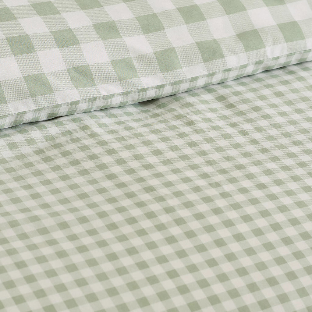 Catherine Lansfield Green Bamford Gingham Check Reversible Duvet Cover Set