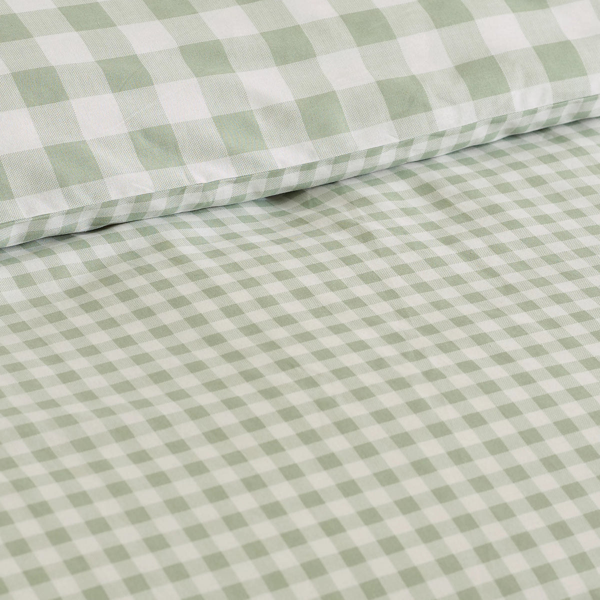Catherine Lansfield Green Bamford Gingham Check Reversible Duvet Cover Set