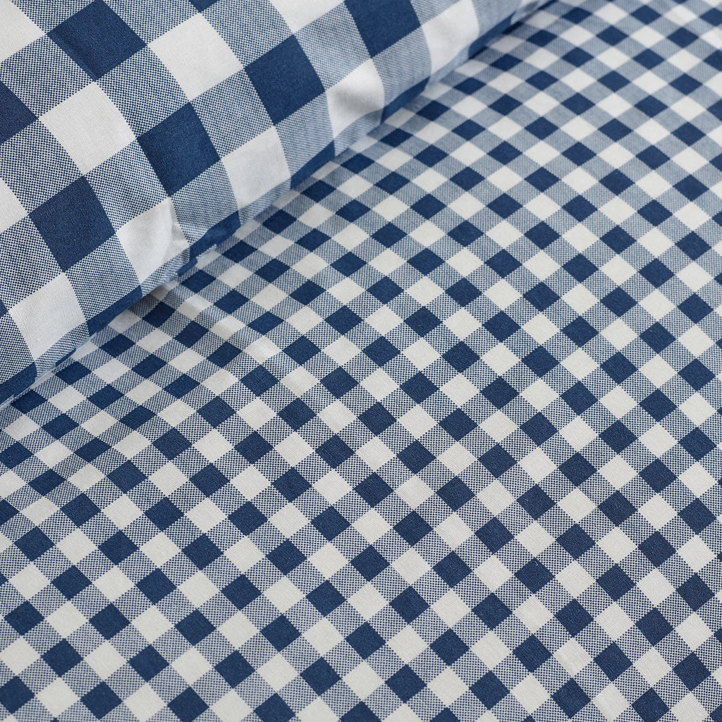 Catherine Lansfield Navy Blue Bamford Gingham Check Reversible Duvet Cover Set
