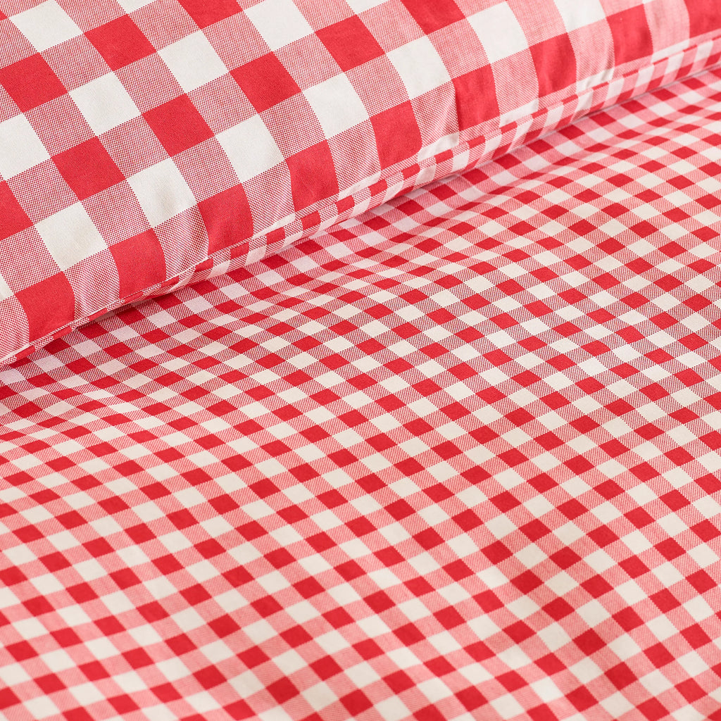 Catherine Lansfield Red Bamford Gingham Check Reversible Duvet Cover Set