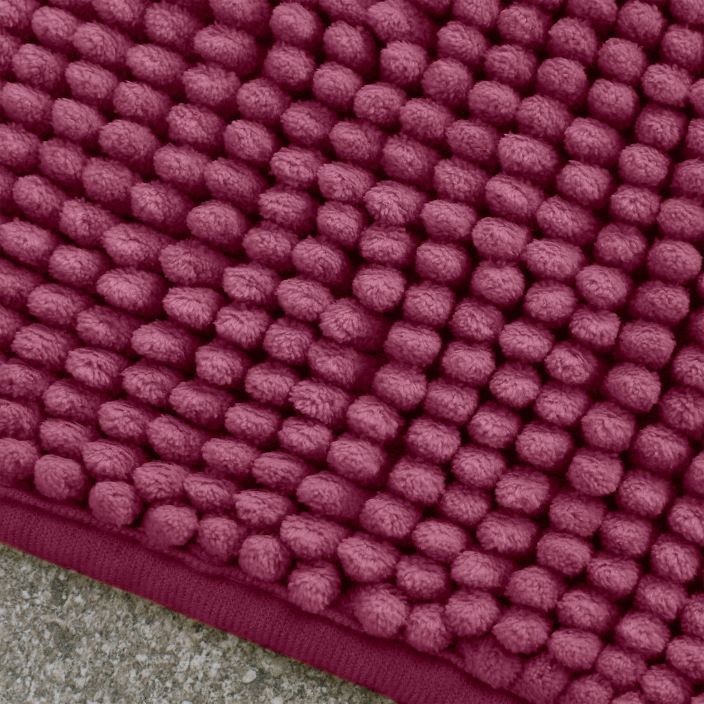 Catherine Lansfield Bathroom Bobble Bath Mat Raspberry