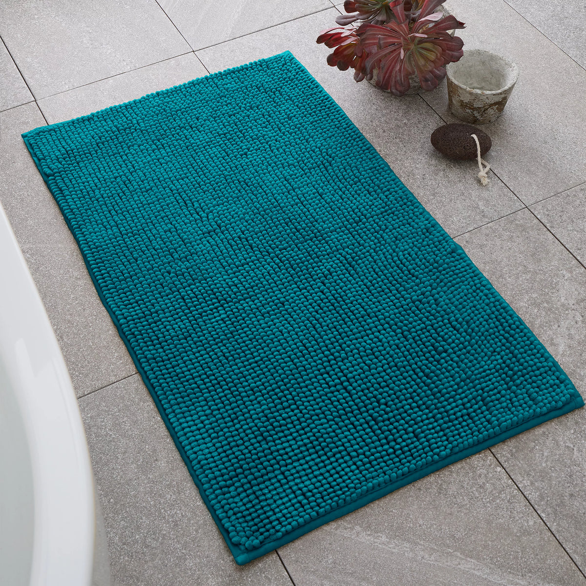 Catherine Lansfield Bathroom Bobble Bath Mat Teal