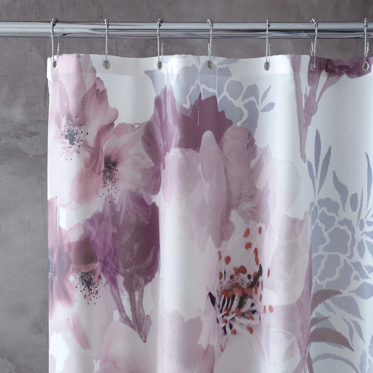 Catherine Lansfield Bathroom Dramatic Floral Shower Curtain in Blush Pink 180 x 180cm