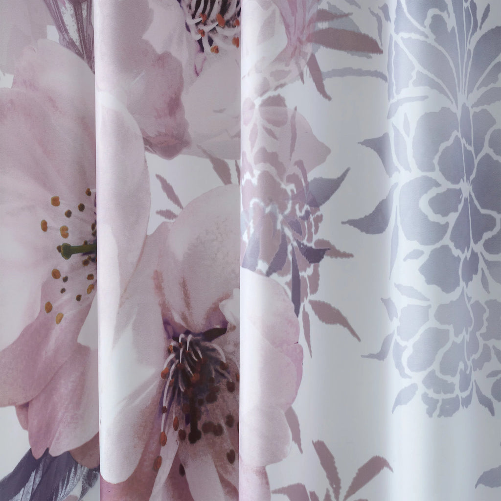Catherine Lansfield Bathroom Dramatic Floral Shower Curtain in Blush Pink 180 x 180cm