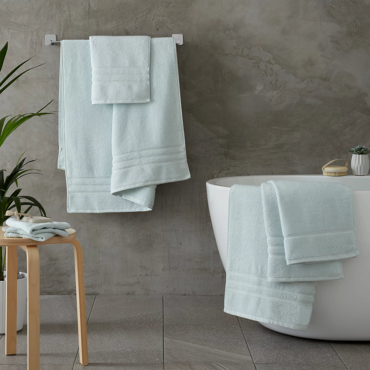 Catherine Lansfield Zero Twist 6 Piece Towel Bale Set Duck Egg