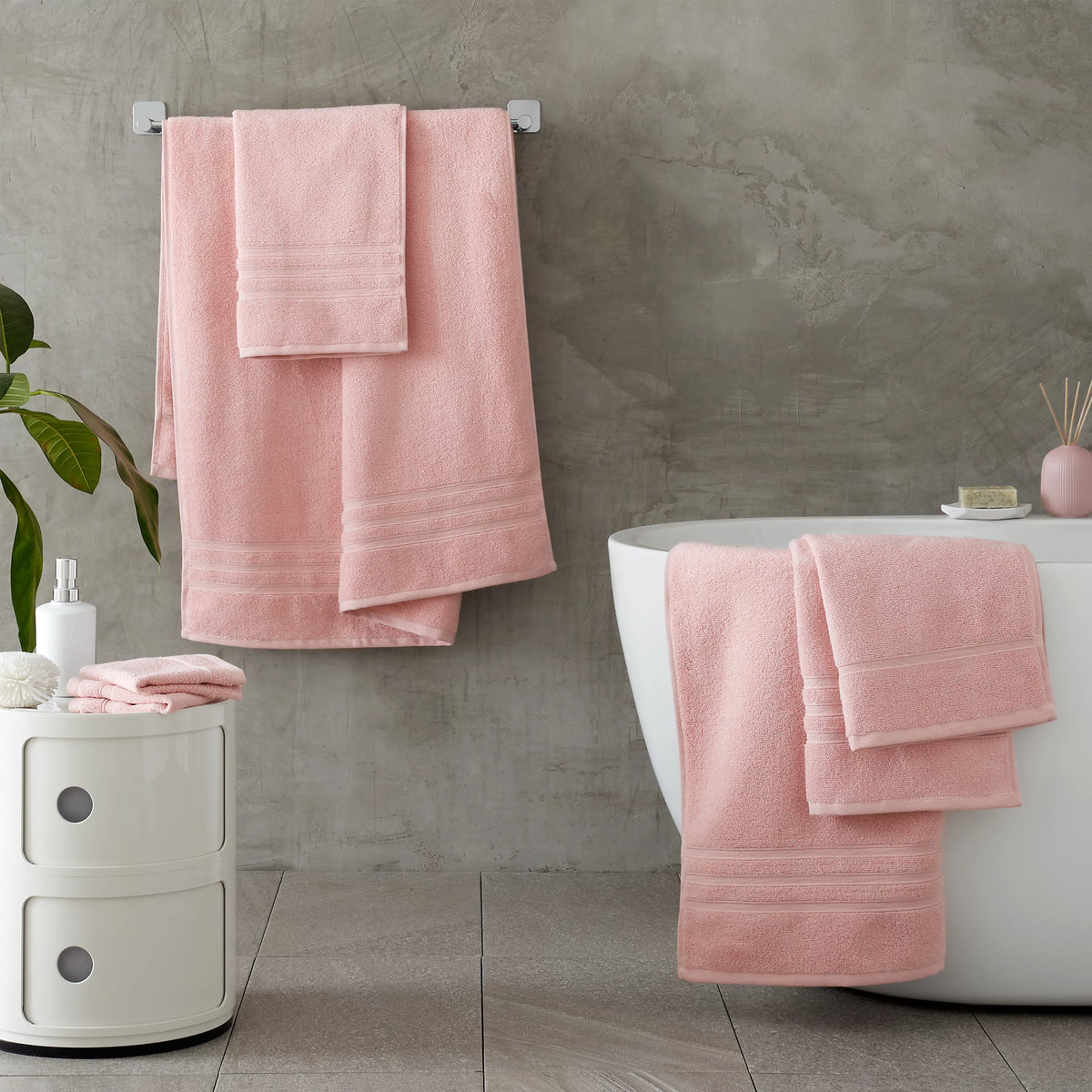 Catherine Lansfield Zero Twist 6 Piece Towel Bale Set Pink