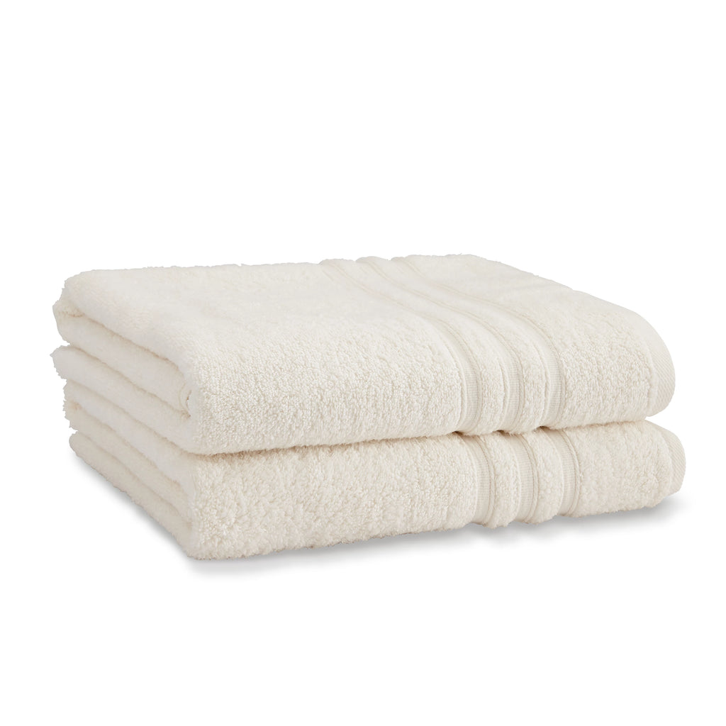 Catherine Lansfield Bathroom Zero Twist 500 GSM Soft & Absorbent Cotton Bath Sheet Pair in Cream