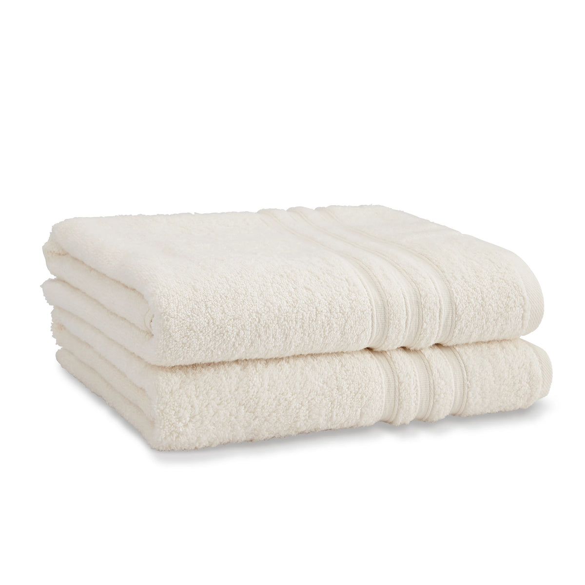 Catherine Lansfield Bathroom Zero Twist 500 GSM Soft & Absorbent Cotton Bath Sheet Pair in Cream