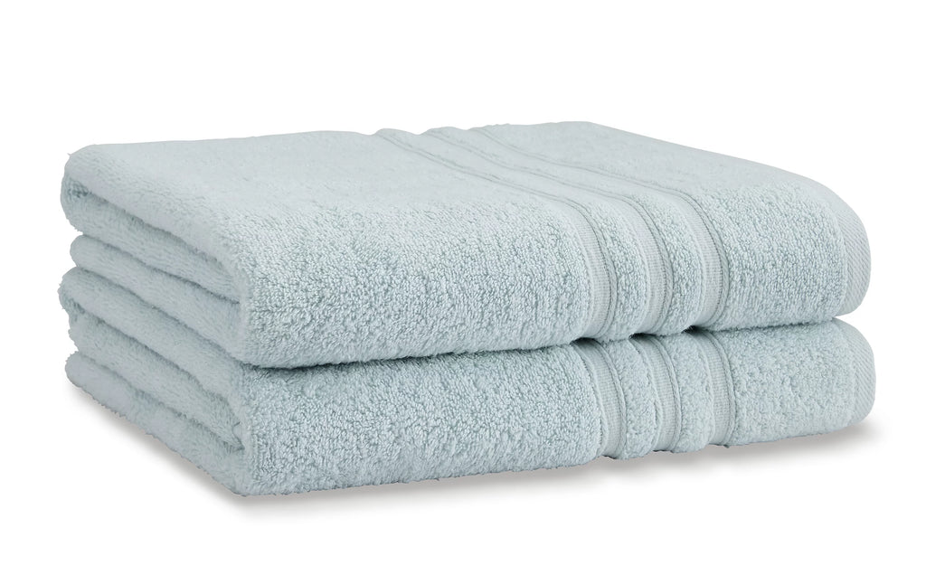Catherine Lansfield Bathroom Zero Twist 500 GSM Soft & Absorbent Cotton Bath Sheet Pair in Duck Egg