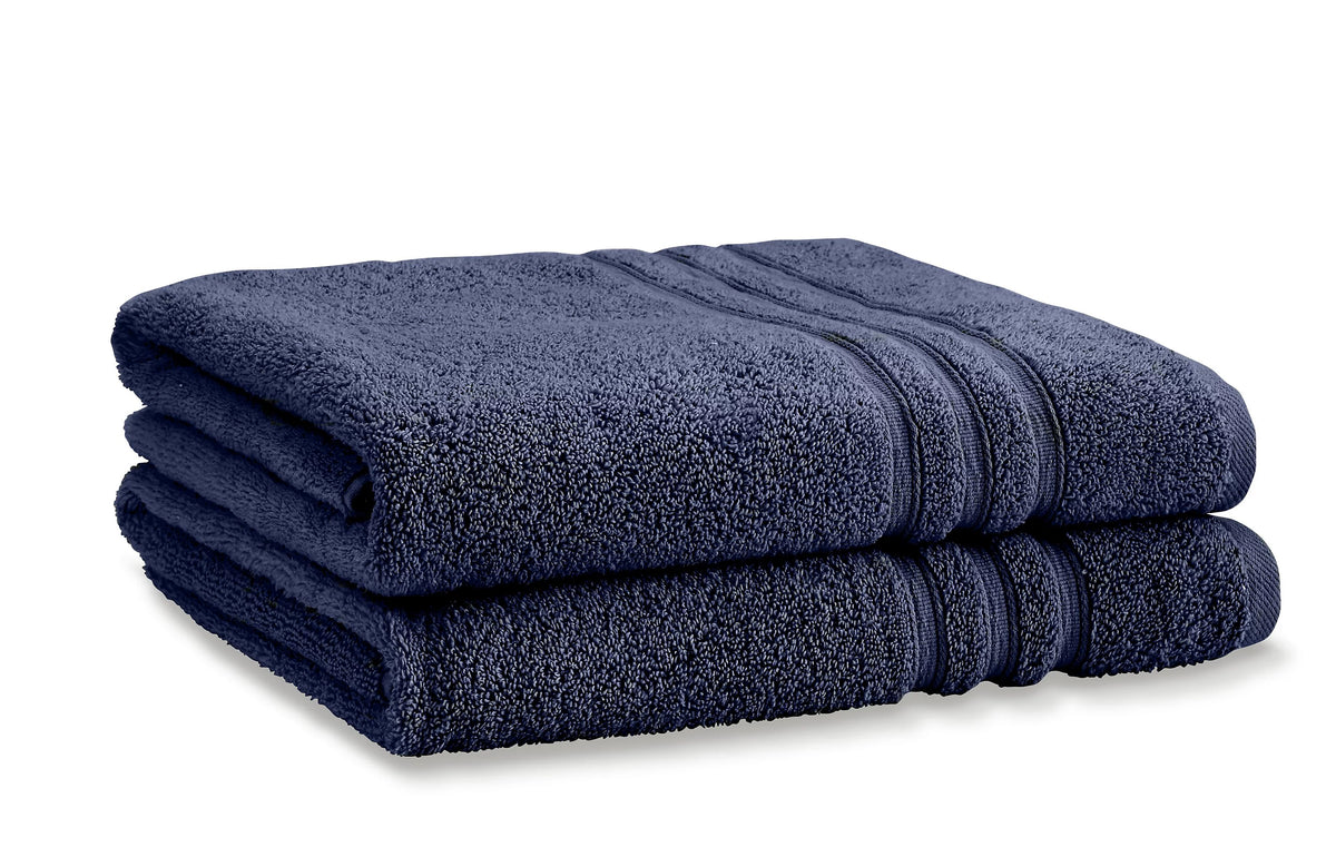 Catherine Lansfield Bathroom Zero Twist 500 GSM Soft & Absorbent Cotton Bath Sheet Pair in Navy