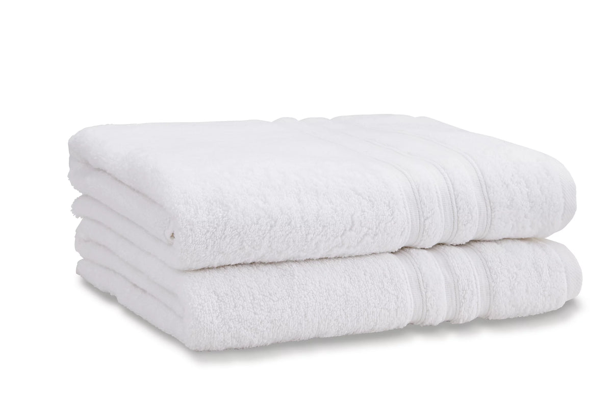 Catherine Lansfield Bathroom Zero Twist 500 GSM Soft & Absorbent Cotton Bath Sheet Pair in White