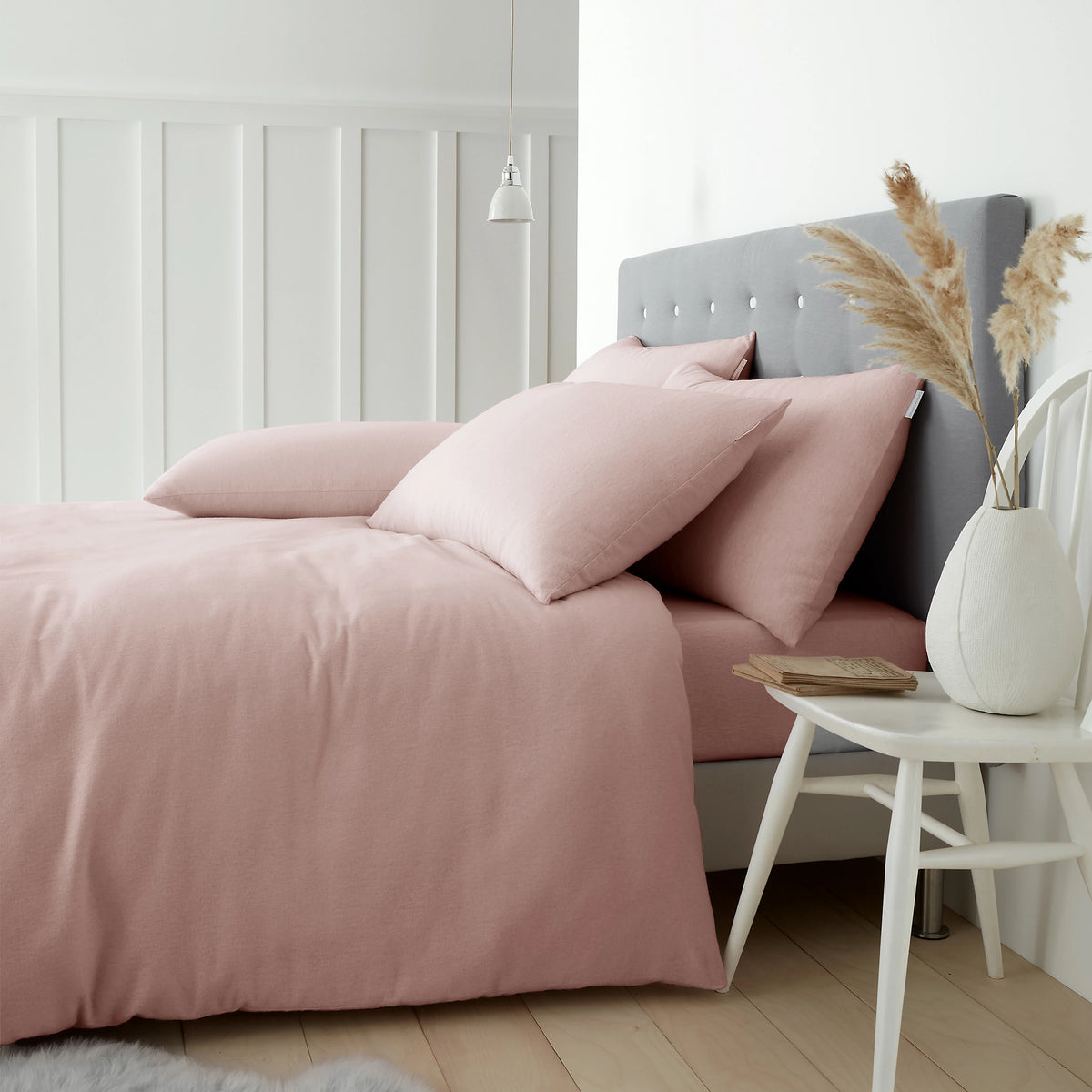 Catherine Lansfield Brushed Cotton Duvet Cover Set Pink