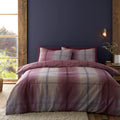 Catherine Lansfield Melrose Tweed Check Plum Brushed Cotton Duvet Set