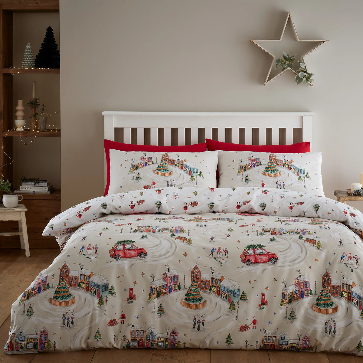 Catherine Lansfield Christmas Town Reversible Duvet Cover Set