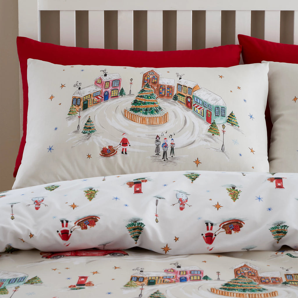 Catherine Lansfield Christmas Town Reversible Duvet Cover Set
