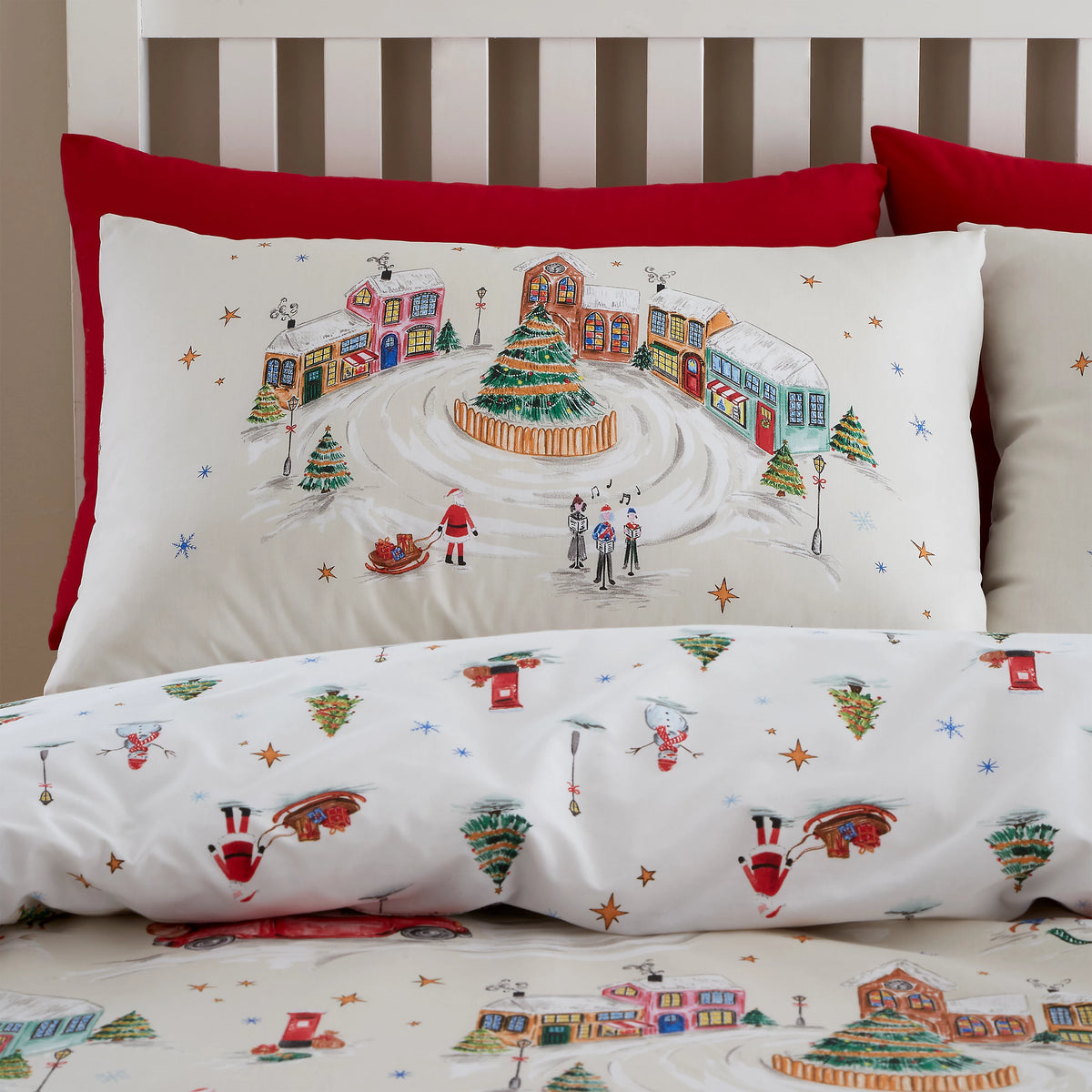 Catherine Lansfield Christmas Town Reversible Duvet Cover Set