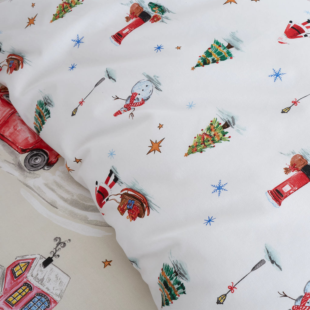Catherine Lansfield Christmas Town Reversible Duvet Cover Set