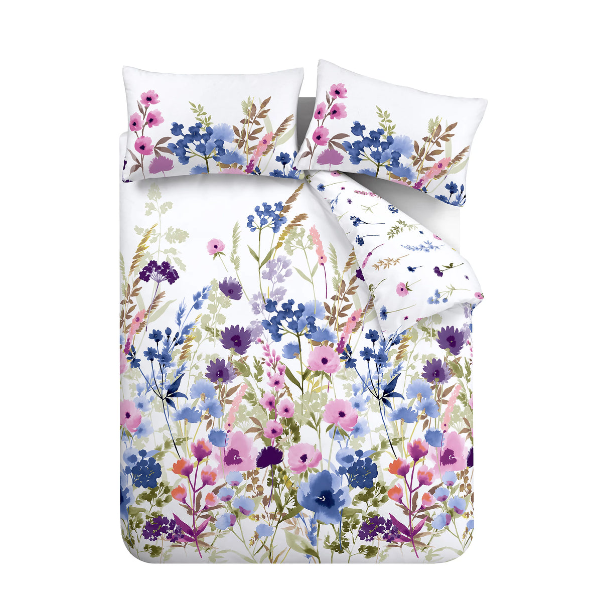 Catherine Lansfield Countryside Floral Duvet Cover Set Pink / Blue