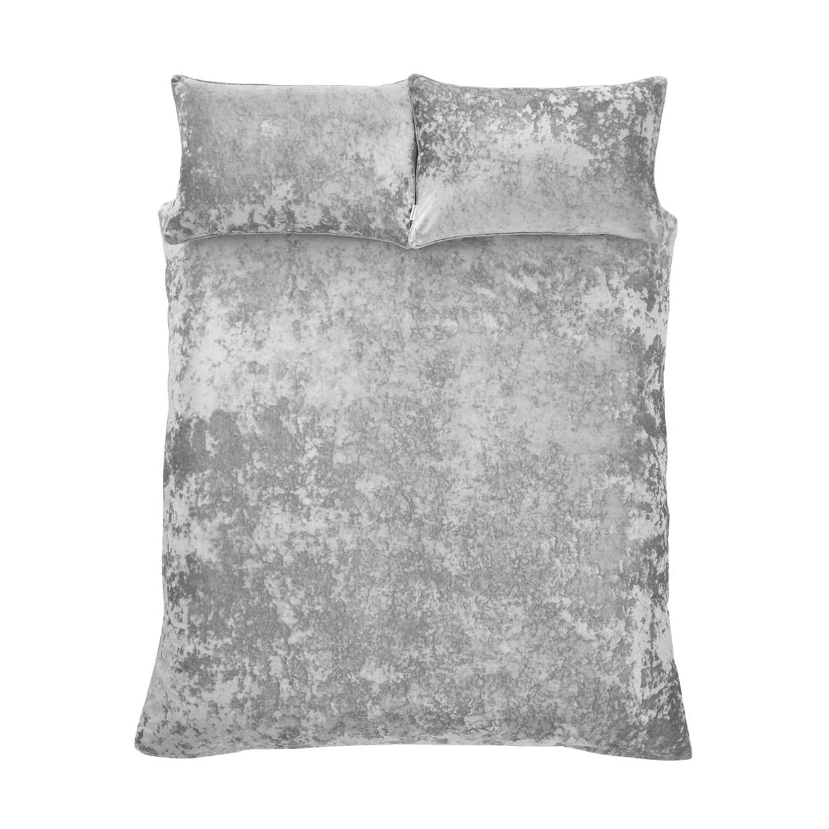 Catherine Lansfield Crushed Velvet Duvet Cover Set Silver Grey